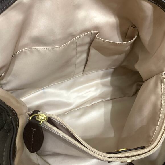 COACH Dark Brown Pebbled Leather PENELOPE Turn Lock Pocket CarryAll Tote F19044 - Picture 13 of 16